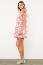 Load image into Gallery viewer, Flutter Sleeve Shell Print Dress in Red
