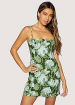 Load image into Gallery viewer, Petal Grove Mini Dress in Green Multi
