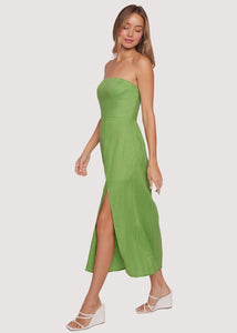 Elia Strapless Maxi Dress in Green