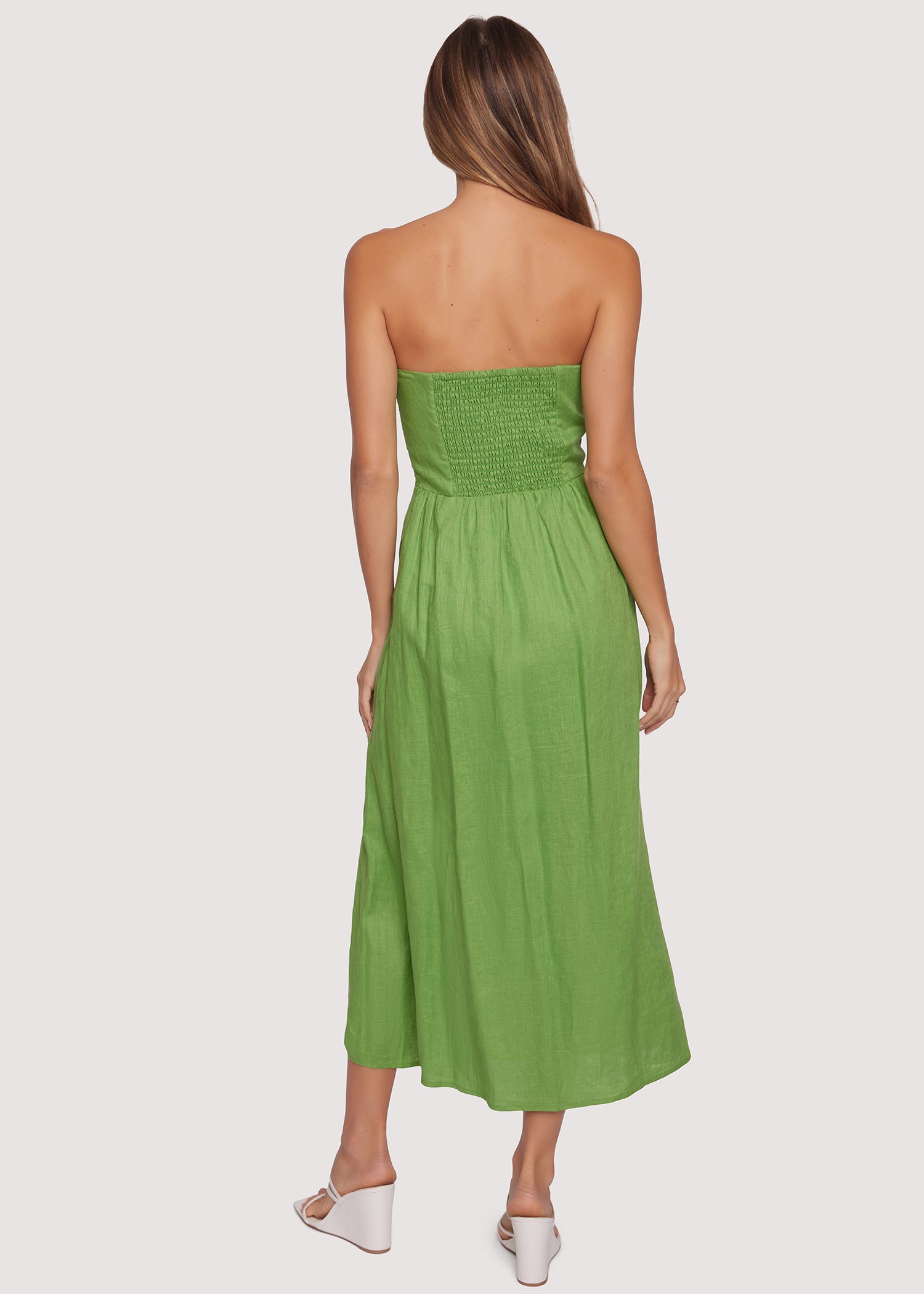 Elia Strapless Maxi Dress in Green