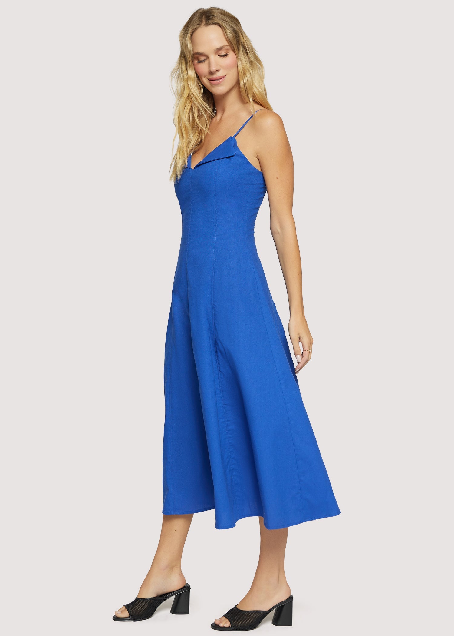 Coastal Tide Midi Dress in Royal Blue