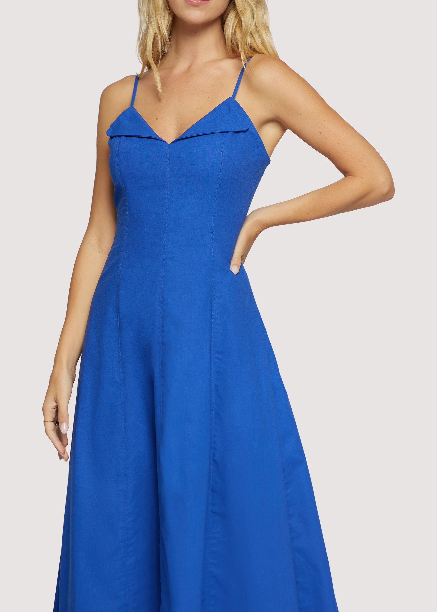 Coastal Tide Midi Dress in Royal Blue