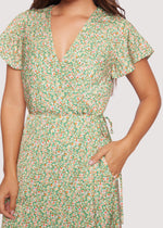 Load image into Gallery viewer, Wild Poppies Midi Dress in Green Floral
