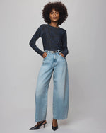 Load image into Gallery viewer, Cecelia Floral Long Sleeve Top in Ice Navy
