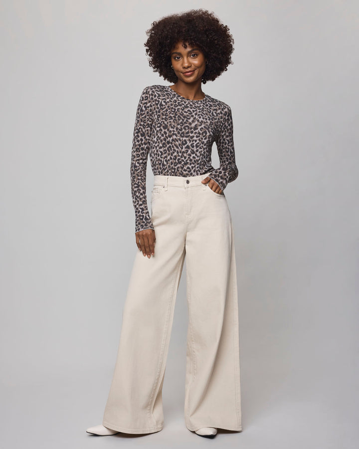 Leopard Bamboo Long Sleeve Tee in Leopard Print