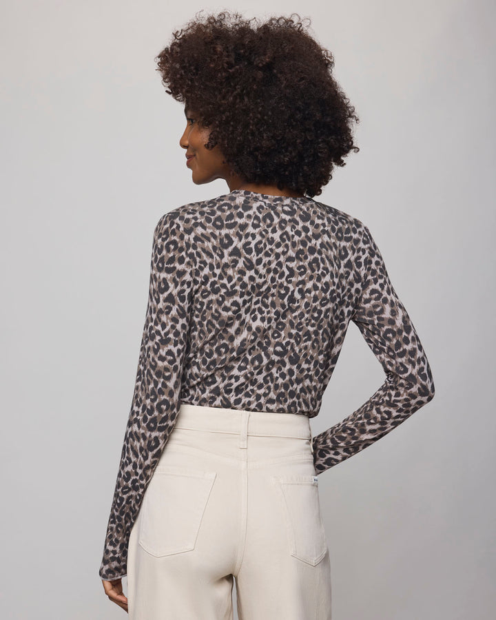 Leopard Bamboo Long Sleeve Tee in Leopard Print