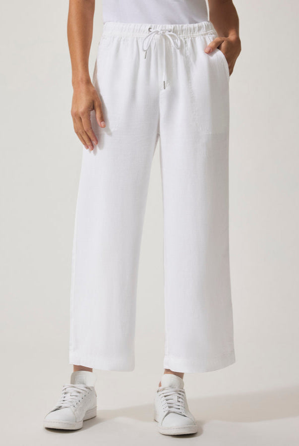 Angie Crop Wide Leg Pant in White