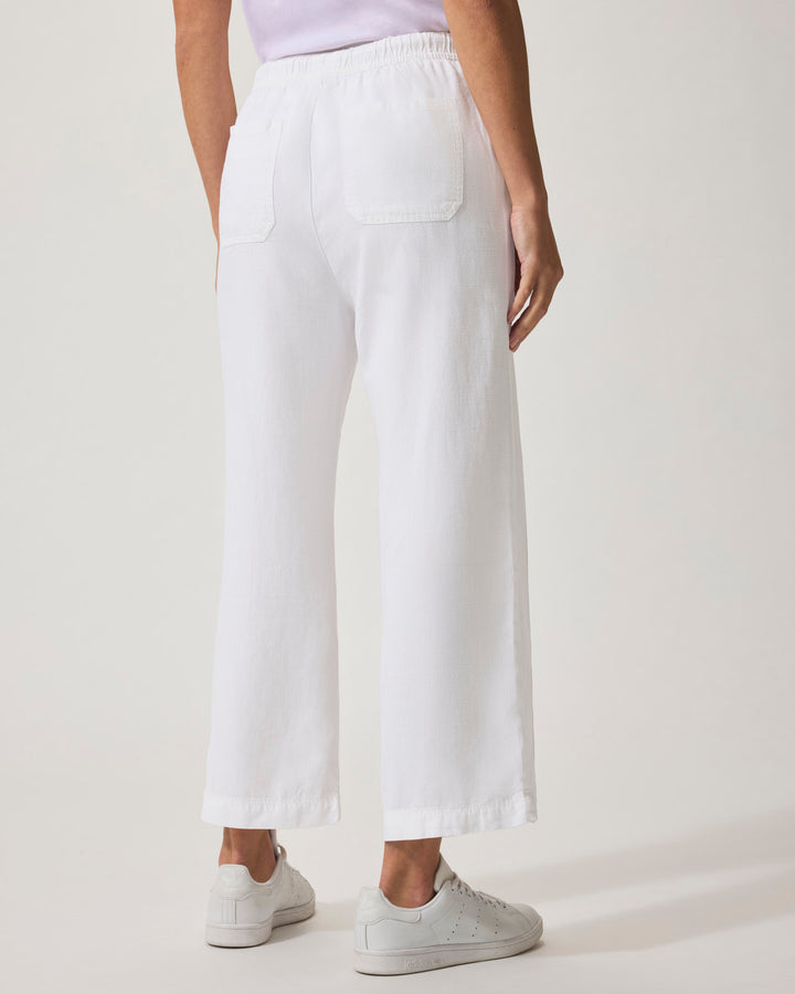 Angie Crop Wide Leg Pant in White