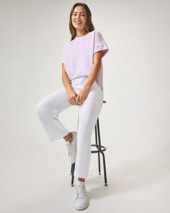 Angie Crop Wide Leg Pant in White