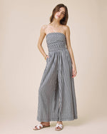 Load image into Gallery viewer, Gigi Gingham Jumpsuit in Navy/White
