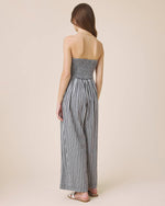 Load image into Gallery viewer, Gigi Gingham Jumpsuit in Navy/White
