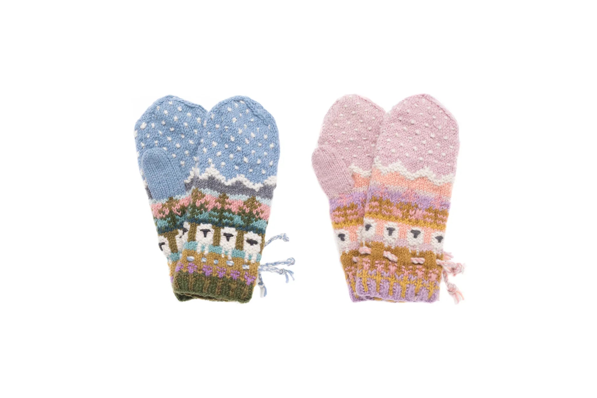 Suffolk Sheep Mittens in Blue