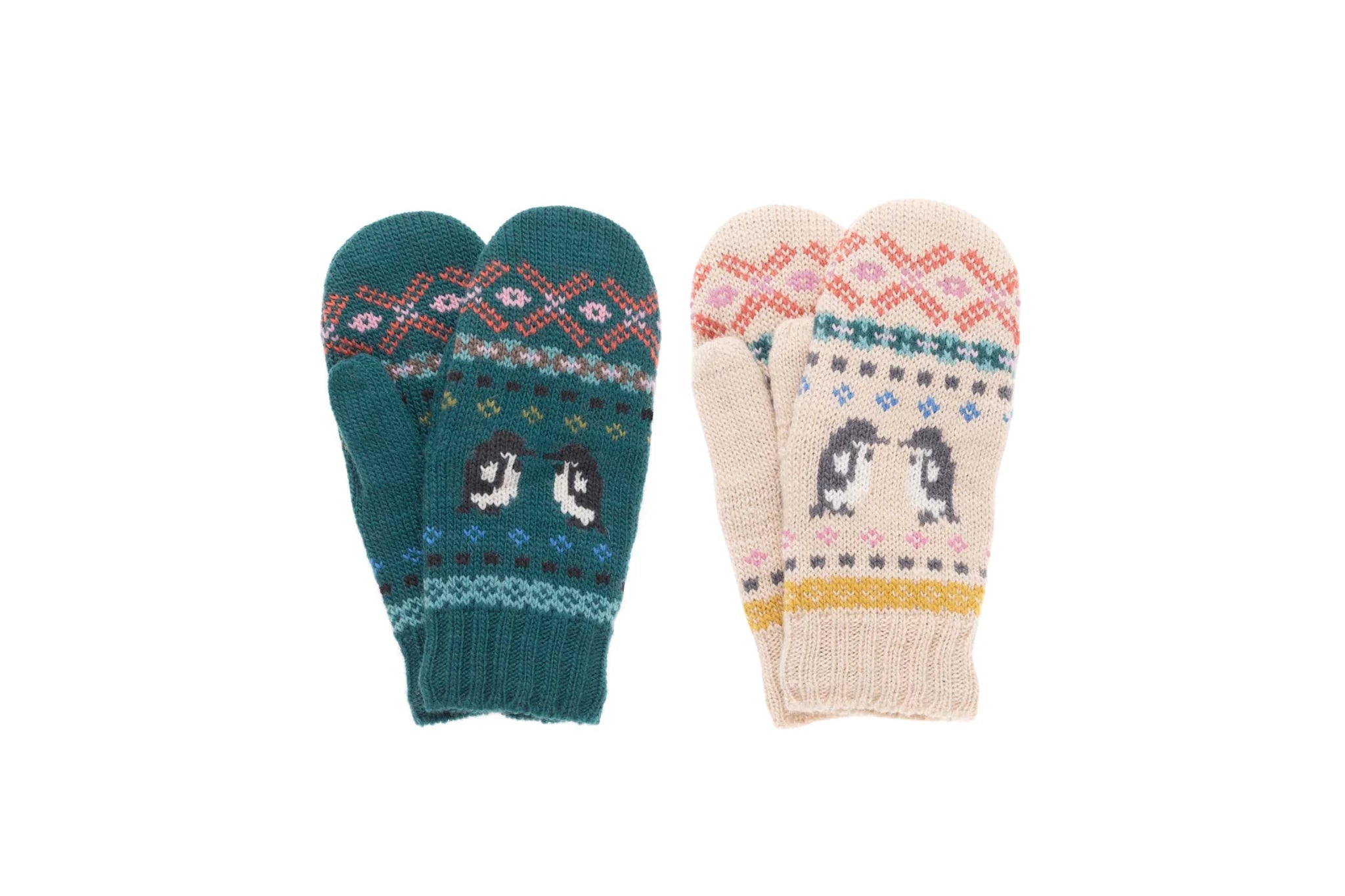 Penguin Party Mittens in Natural