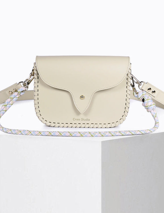 West Calf Leather Bag in Cream