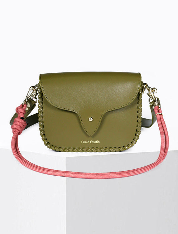 West Calf Leather Bag in Khaki