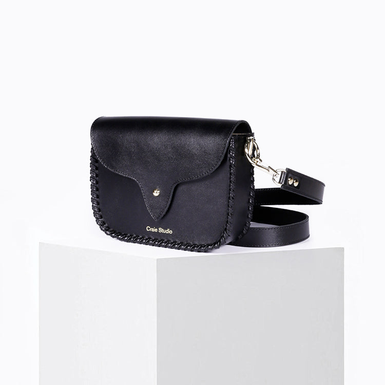 West Calf Leather Bag in Black