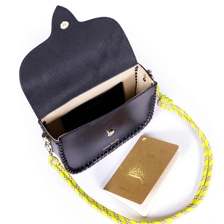 West Calf Leather Bag in Black