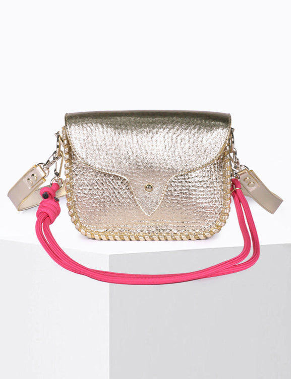 West Lamb Leather Bag in Gold
