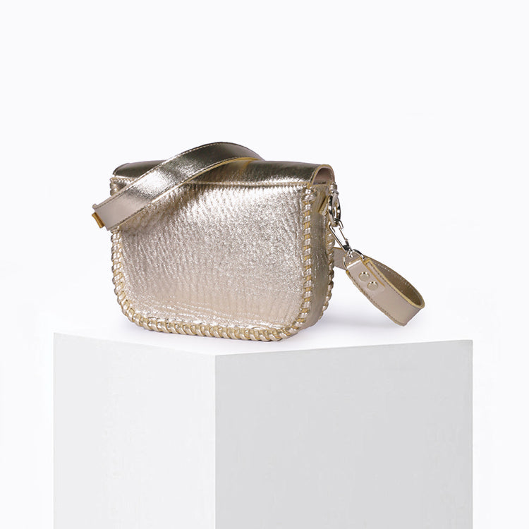 West Lamb Leather Bag in Gold