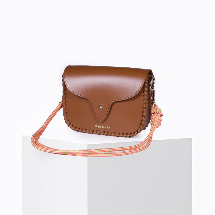 West Calf Leather Bag in Tan