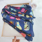 Load image into Gallery viewer, Curious Cat Scarf in Navy
