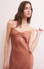 Load image into Gallery viewer, Lark Lux Sheen Slip Dress in Penny
