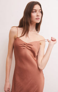 Lark Lux Sheen Slip Dress in Penny