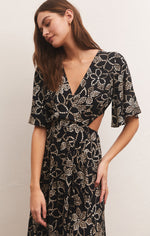 Load image into Gallery viewer, Iris Batik Midi Dress in Black
