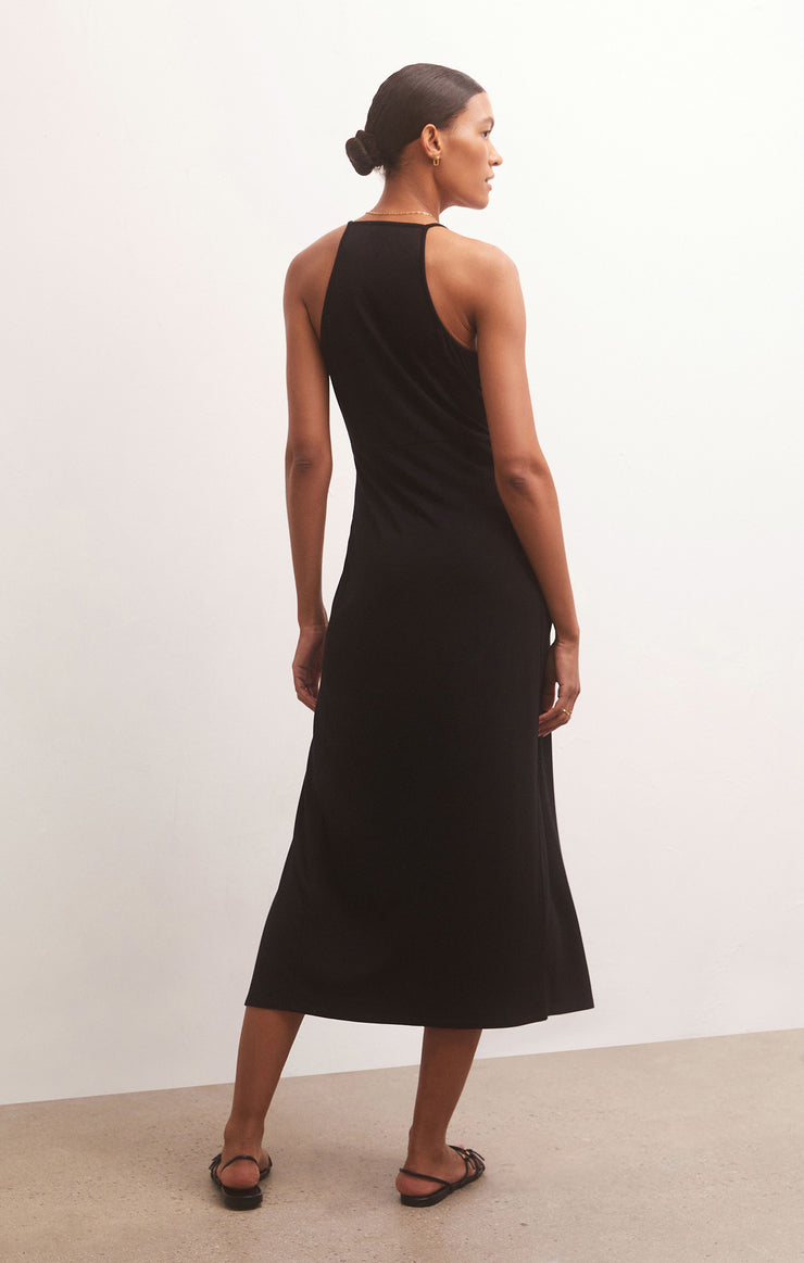 Ronda Twist Midi Dress in Black