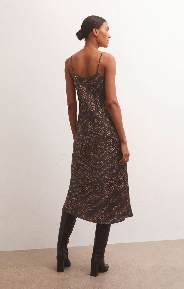 Lark Wild Dot Slip Dress in Black