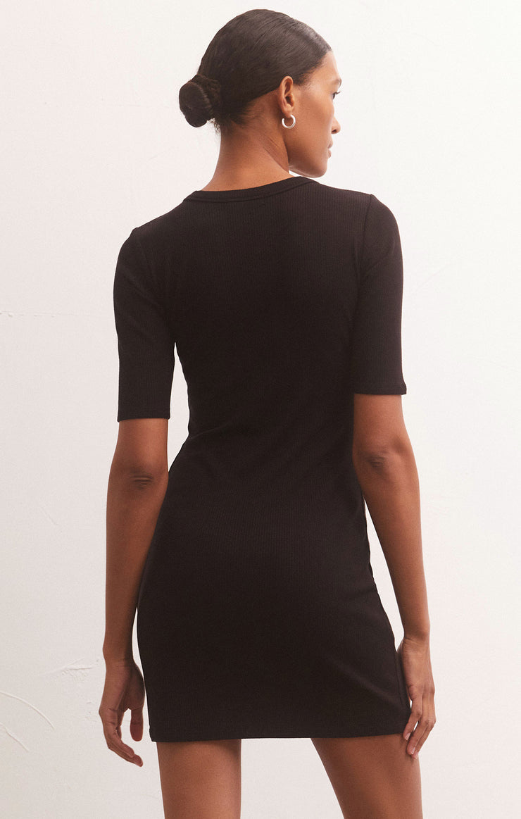Carolina Half Sleeve Mini Dress in Black