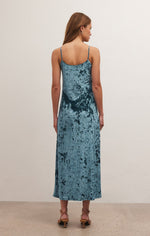Load image into Gallery viewer, Selina Crushed Velvet Dress in Abyss
