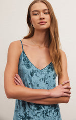 Load image into Gallery viewer, Selina Crushed Velvet Dress in Abyss
