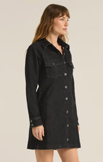 Load image into Gallery viewer, Candice Knit Denim Dress in Black
