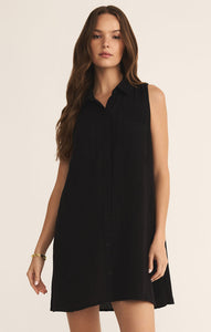 New Light Gauze Mini Dress in Black