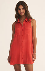 Load image into Gallery viewer, New Light Gauze Mini Dress in Cabana Red

