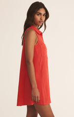 Load image into Gallery viewer, New Light Gauze Mini Dress in Cabana Red
