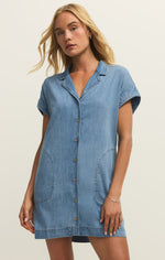 Load image into Gallery viewer, Napa Denim Mini Dress in Shoreline
