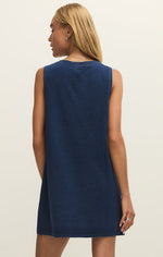 Load image into Gallery viewer, Solace Denim Mini Dress in Indigo
