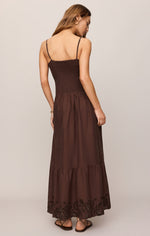 Load image into Gallery viewer, Esti Embroidered Maxi Dress in Chocolate Cherry
