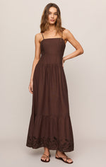 Load image into Gallery viewer, Esti Embroidered Maxi Dress in Chocolate Cherry
