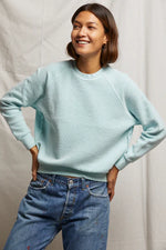 Load image into Gallery viewer, Ziggy Inside Out Fleece Shrunken Crewneck Sweatshirt in Iced Aqua
