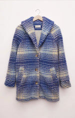 Load image into Gallery viewer, Hastings Sherpa Plaid Coat in Sapphire Blue
