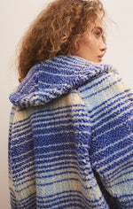 Load image into Gallery viewer, Hastings Sherpa Plaid Coat in Sapphire Blue

