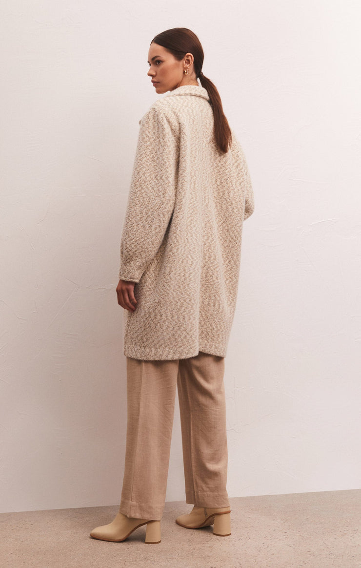 Connor Mohair Knit Coat in Whisper White