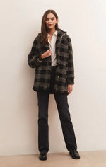 Load image into Gallery viewer, Hastings Sherpa Plaid Coat in Black
