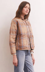 Load image into Gallery viewer, Maya Plaid Quilted Jacket in Birch
