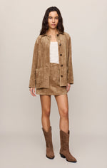 Load image into Gallery viewer, Decker Suede Chore Coat in Light Sand
