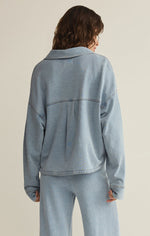 Load image into Gallery viewer, Cropped Reese Denim Button Up in Santorini Indigo
