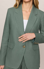 Load image into Gallery viewer, Evan Linen Blazer in Everglade
